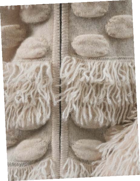 フリンジ×ドットカシミヤジャケット