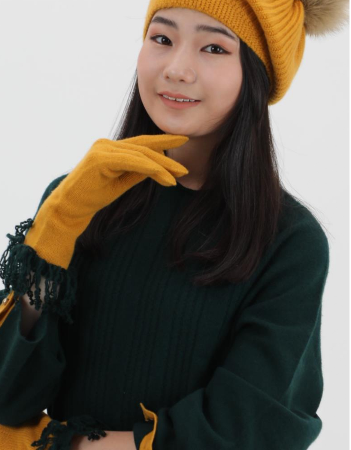 試着のみ restelli 手袋 8 1/2 yellow カシミヤ製 カシミヤグローブ