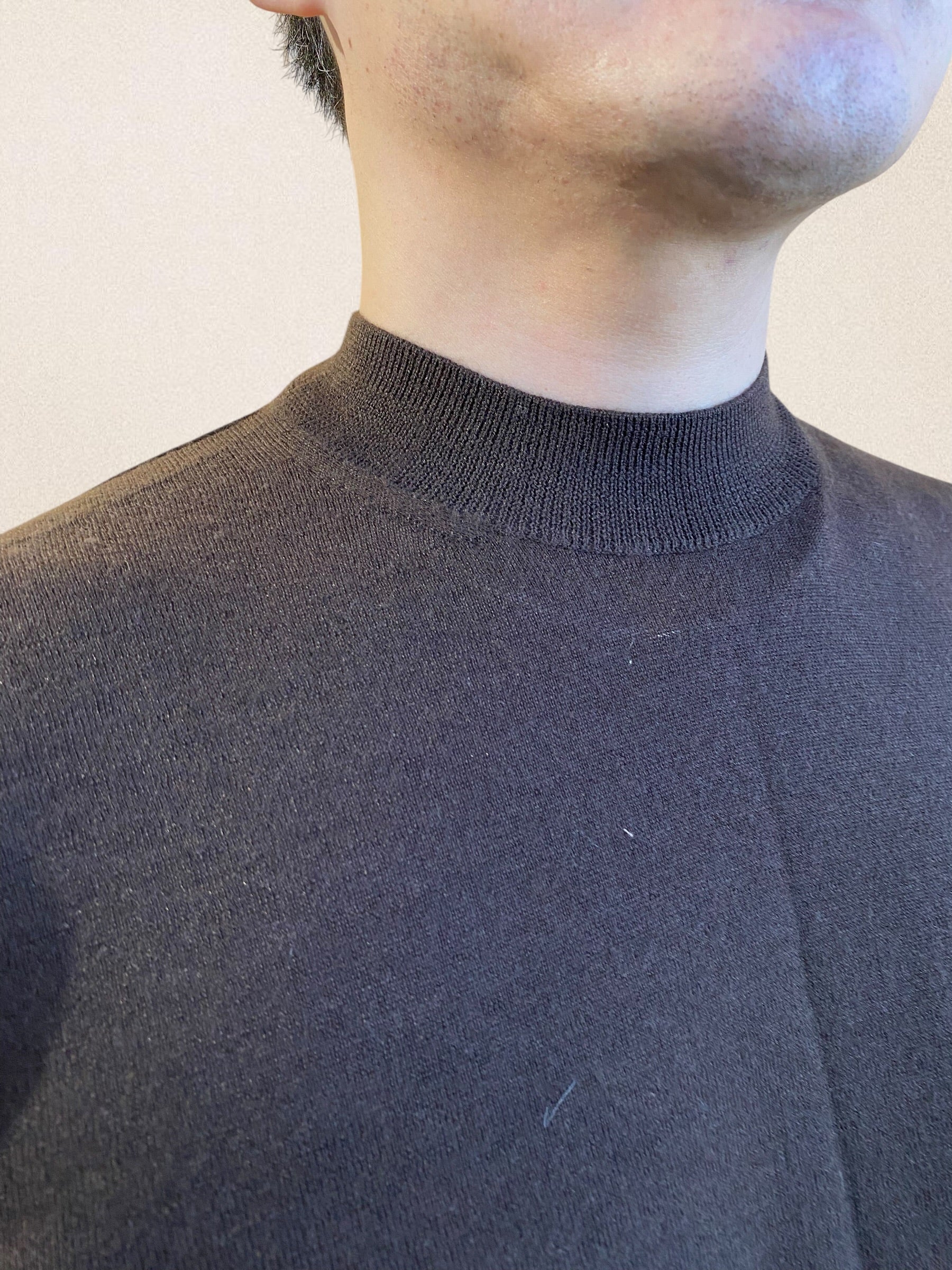 シルクカシミアモックネックニット