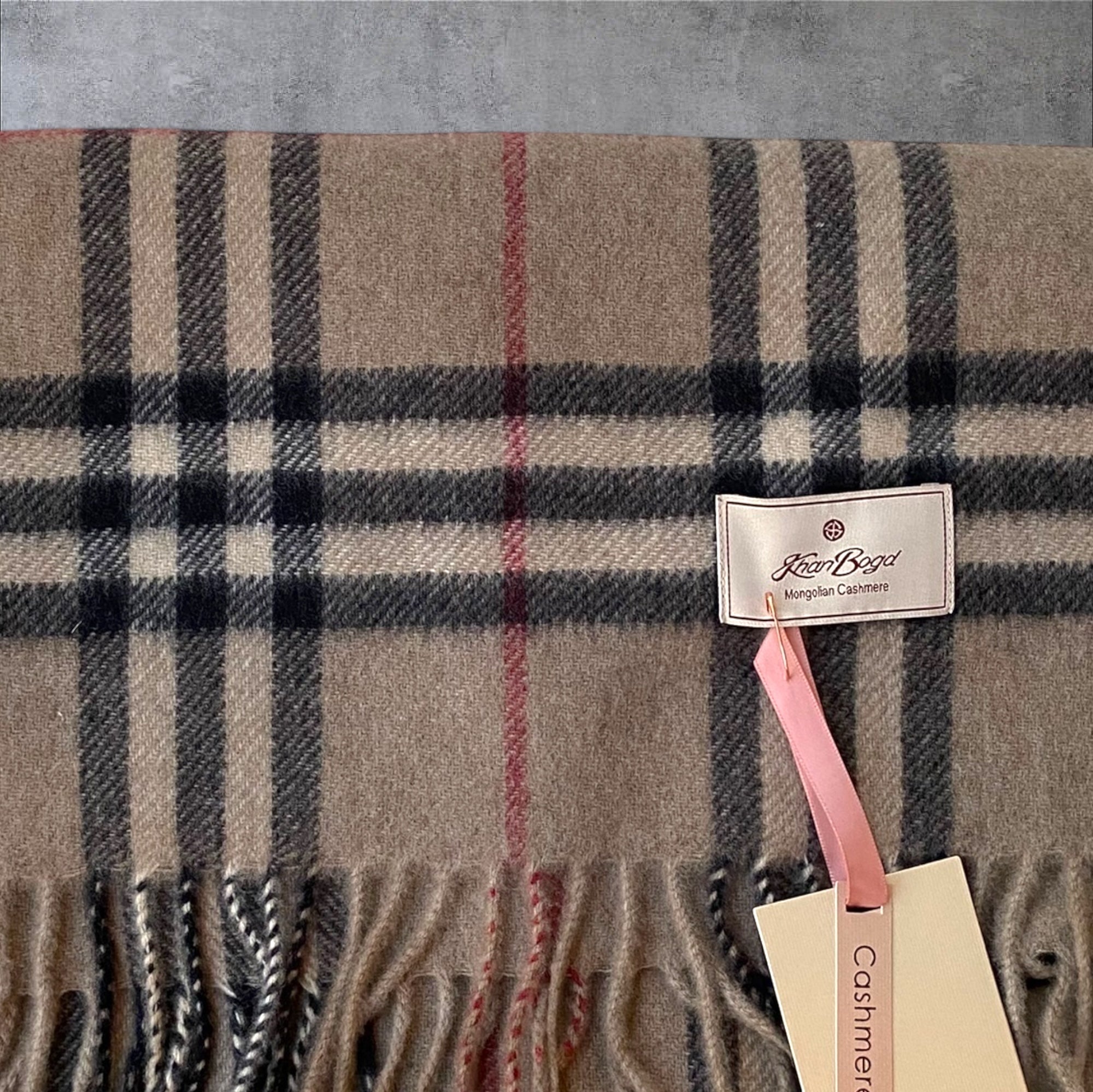 カシミアマフラー (チェック)