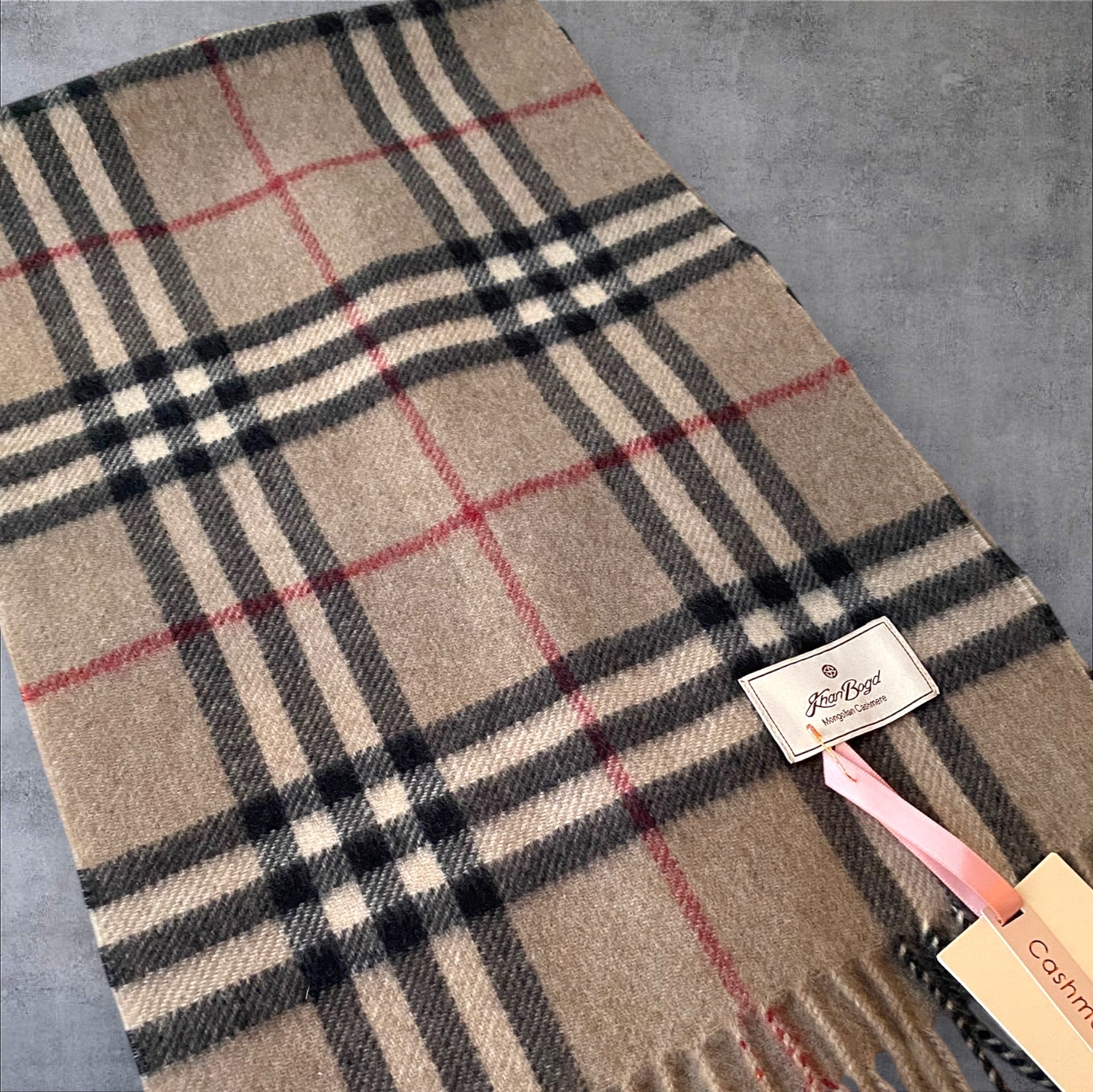 カシミアマフラー (チェック)