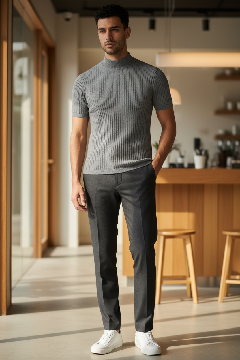 シルクカシミア半袖ニット