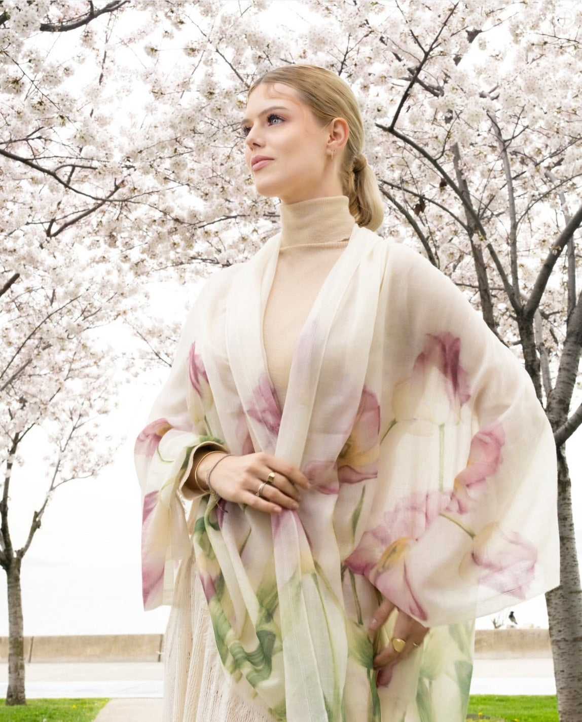 カシミアフラワーストール