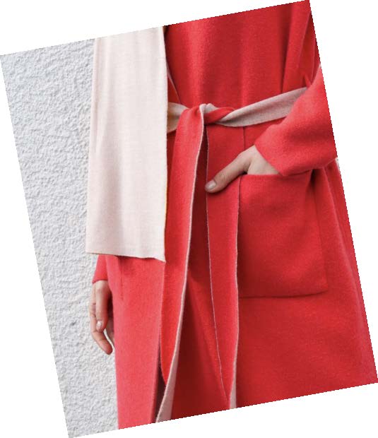 ブリリアントレッドカシミヤコート