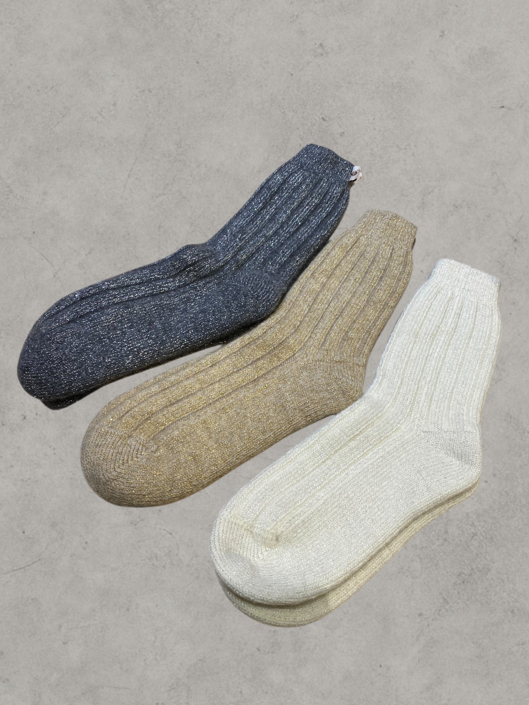 カシミアラメ靴下 (レディースサイズ)