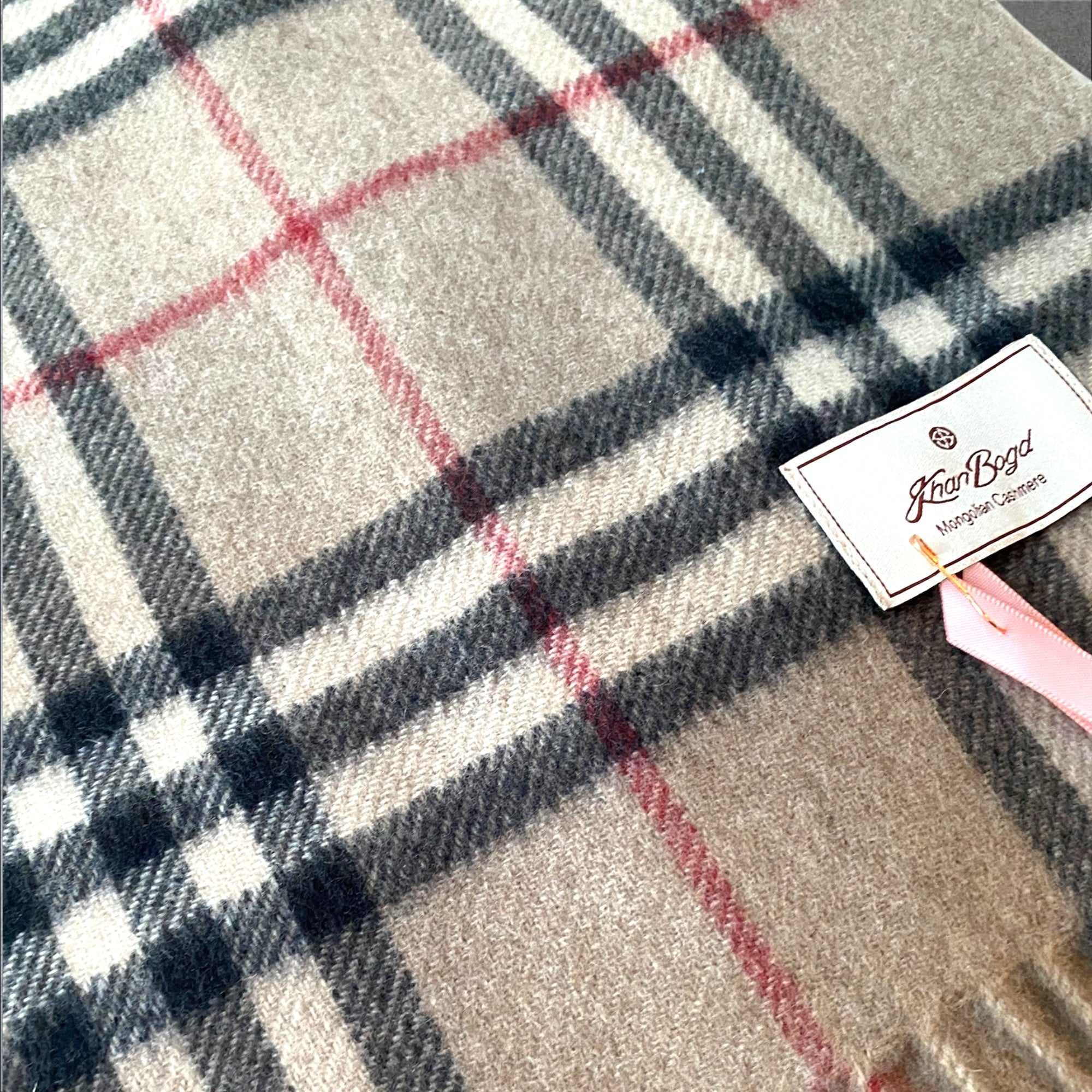 カシミアマフラー (チェック)