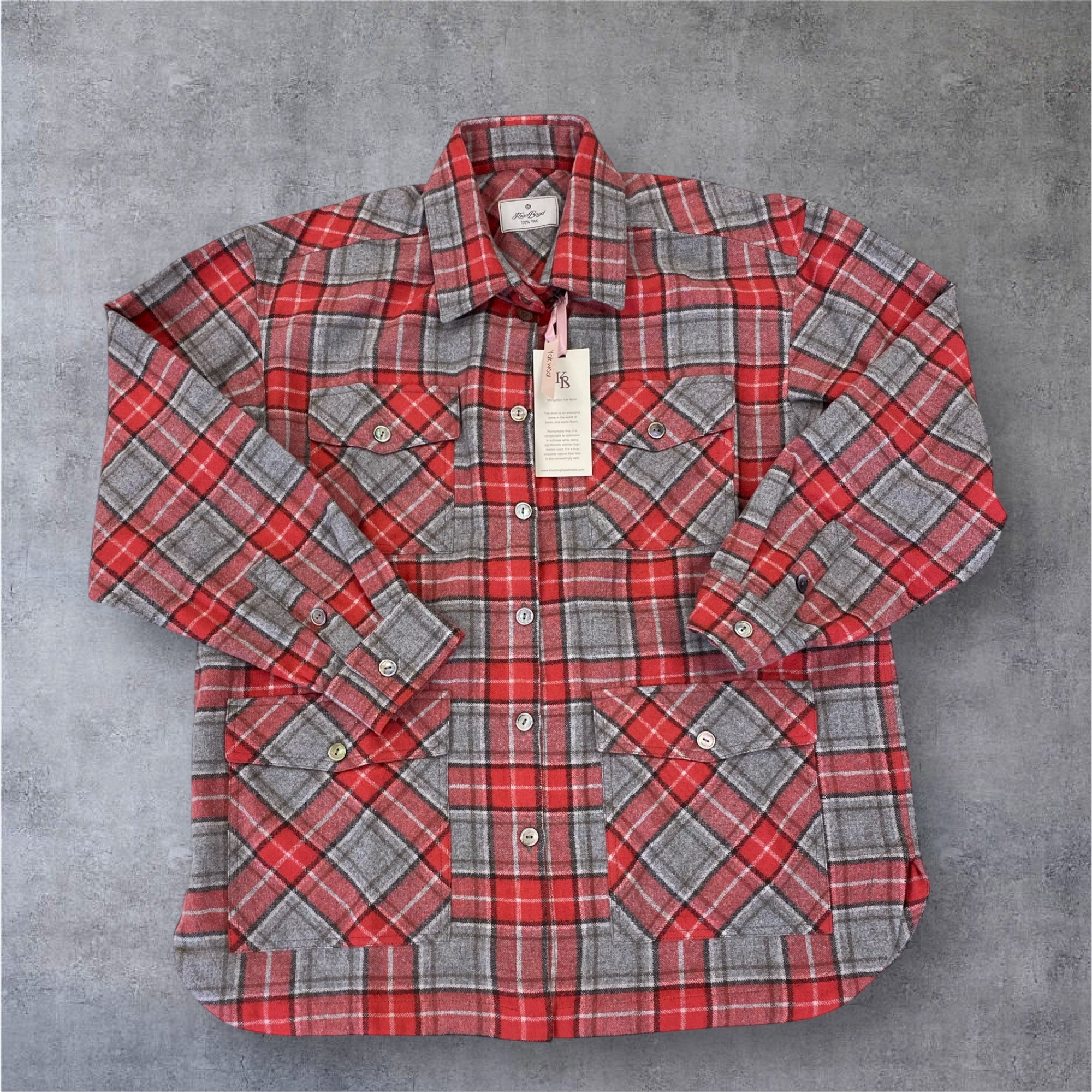 ヤクチェックシャツ