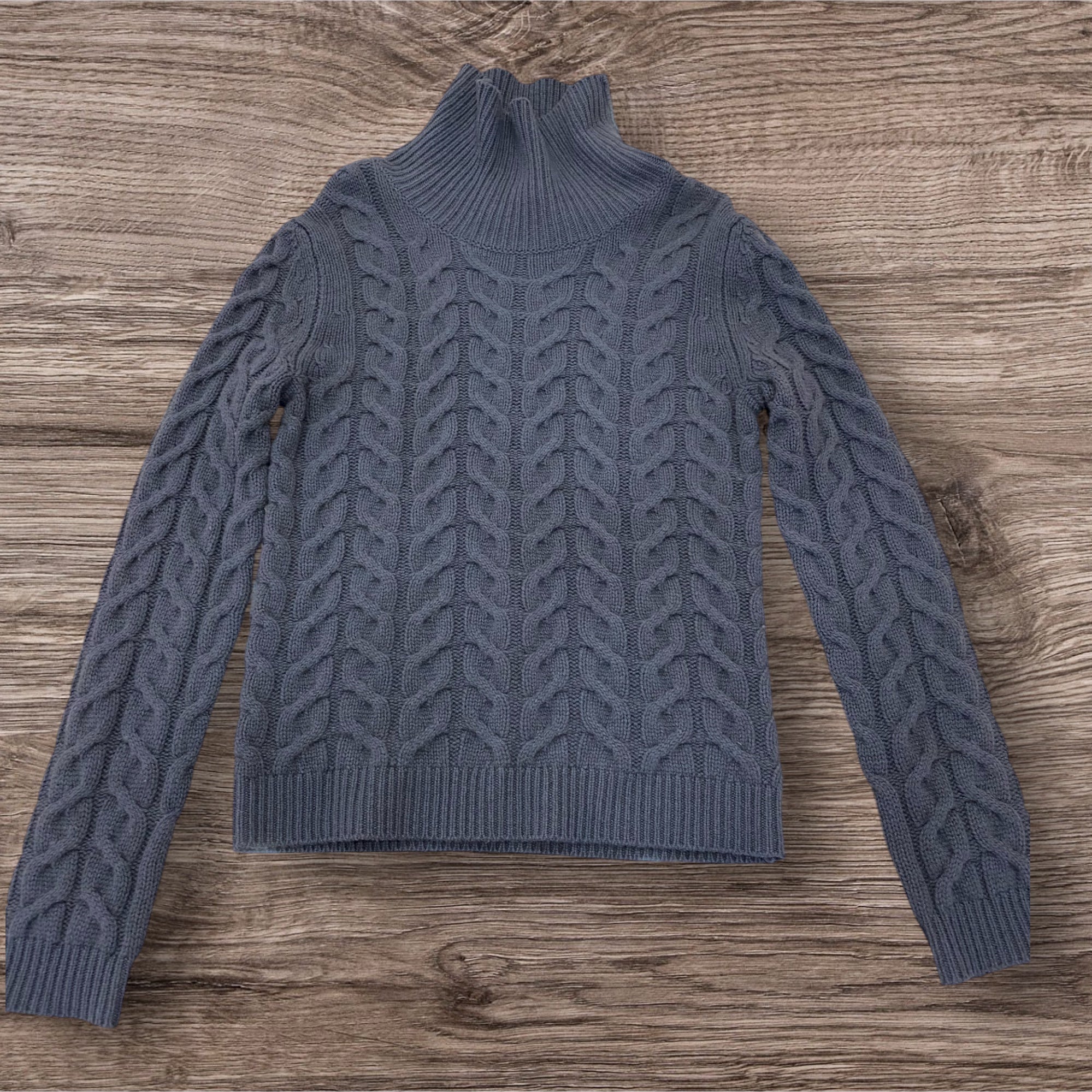 カシミアケーブルショートニット