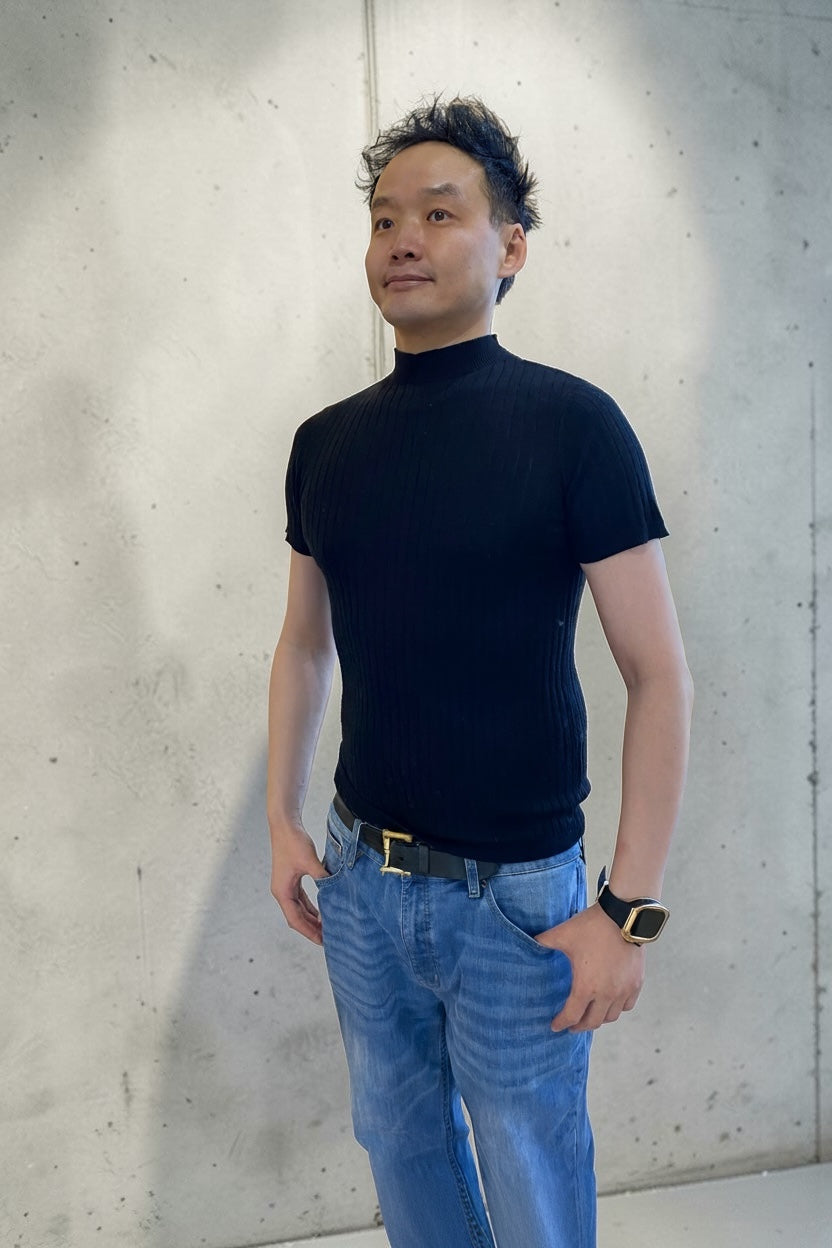 シルクカシミア半袖ニット