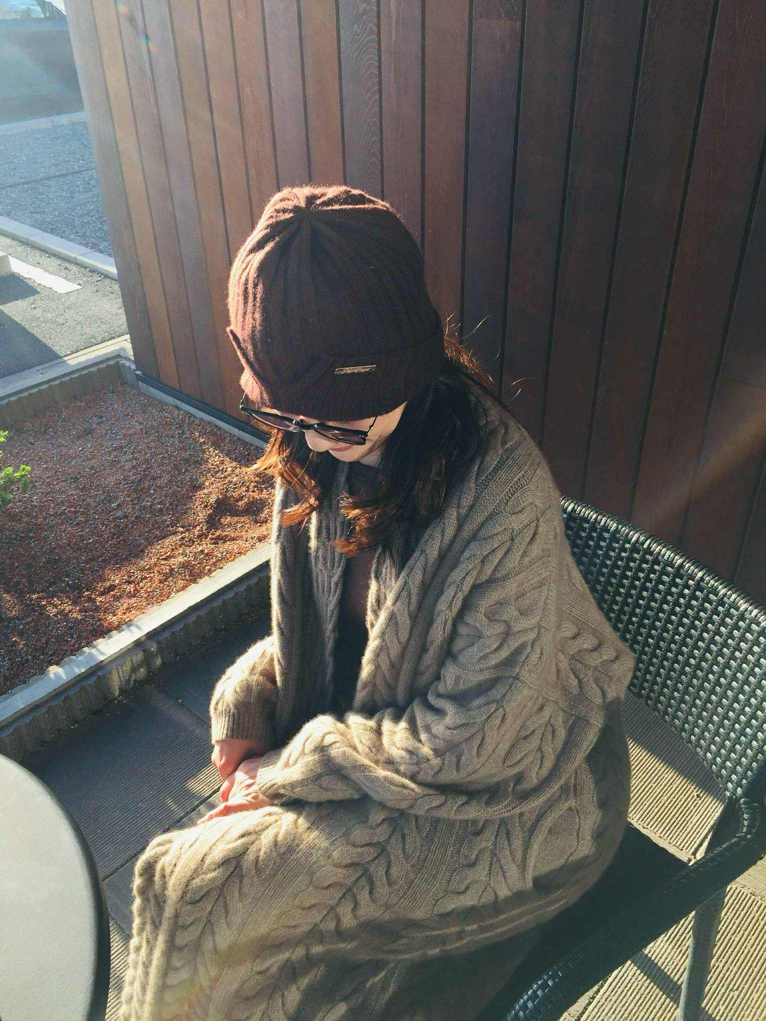 カシミアロングカーディガン