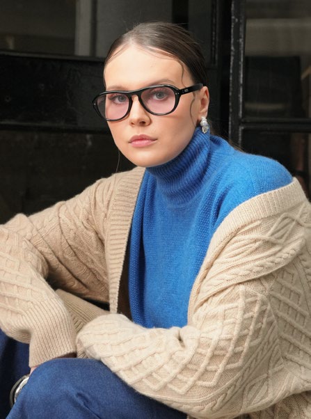 クラシックケーブル カシミヤロングカーディガン