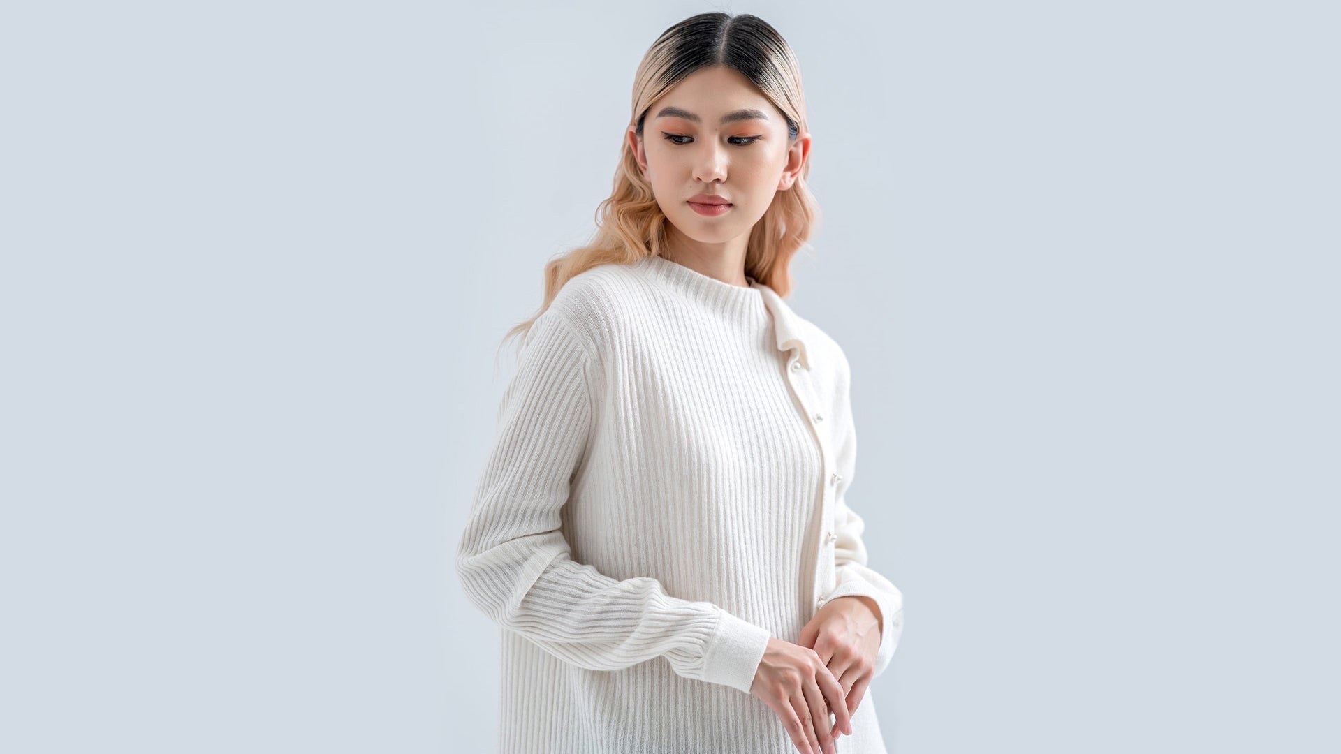 HAND CASHMERE ハンドカシミヤ 綺麗目 パンツ グレージュ カシミア